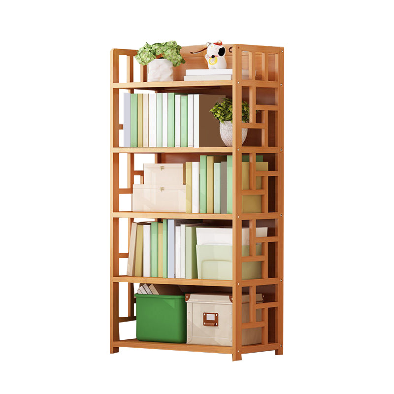Modern Style Bamboo Bookcase Geometric Bookshelf for Any Room
