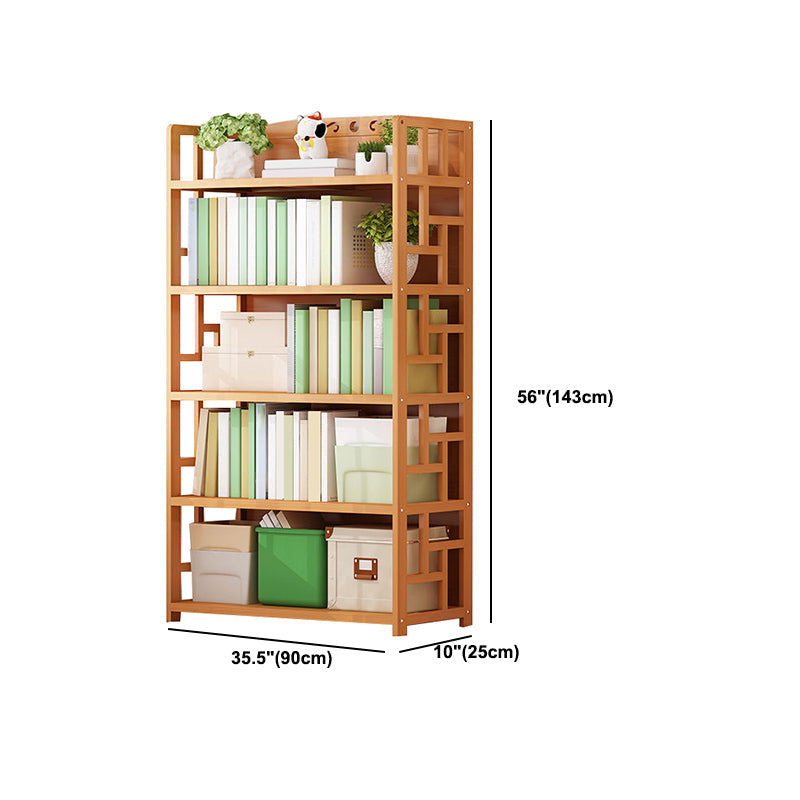 Modern Style Bamboo Bookcase Geometric Bookshelf for Any Room