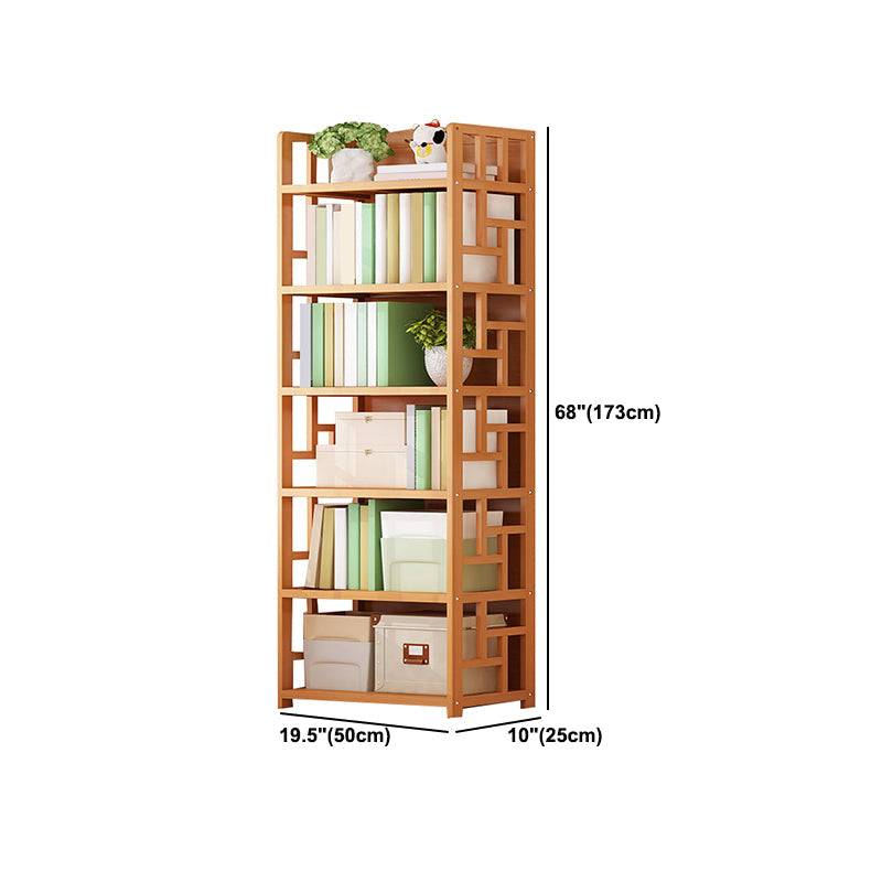 Modern Style Bamboo Bookcase Geometric Bookshelf for Any Room