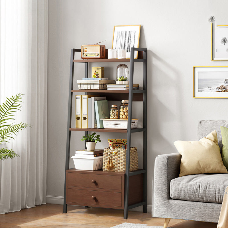 Estantería de madera abierta estantería multicapa de casa minimalista moderna