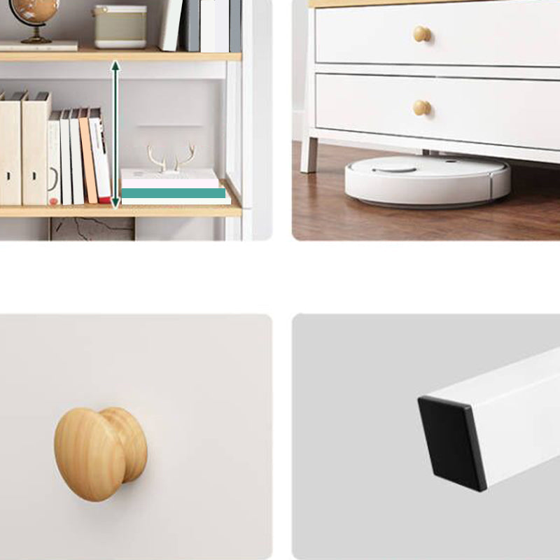 Estantería de madera abierta estantería multicapa de casa minimalista moderna