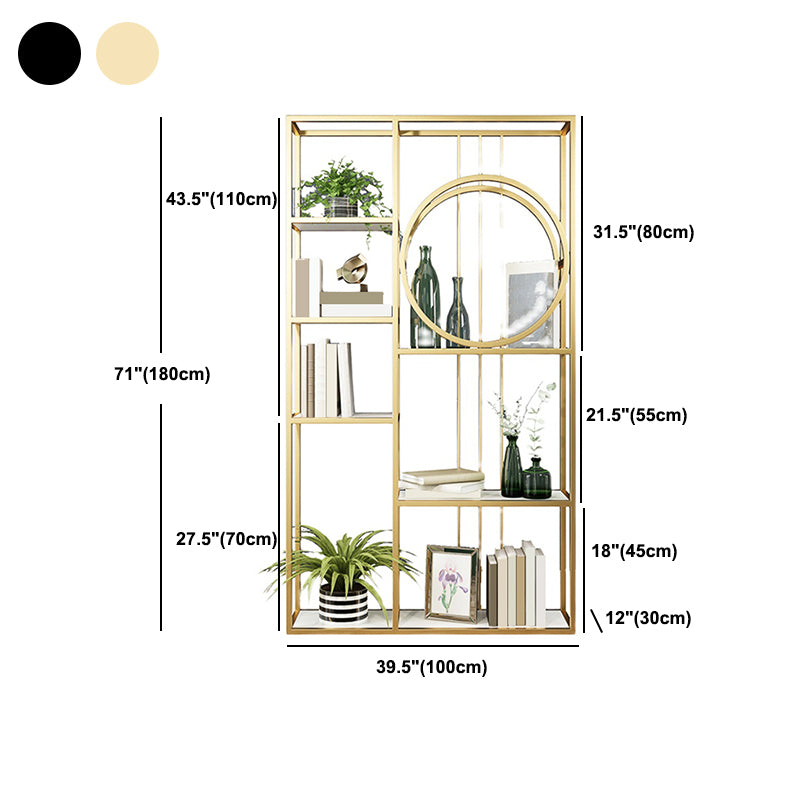 Metal Rectangle Storage Bookshelf Scandinavian Home Office Bookcase