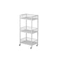 Open Back Metal Bookshelf Nordic Storage Bookcase with Casters