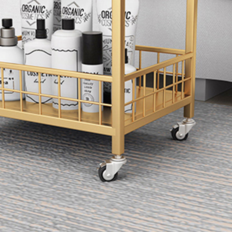 Librería de almacenamiento nórdico de metal abierta con ruedas con ruedas