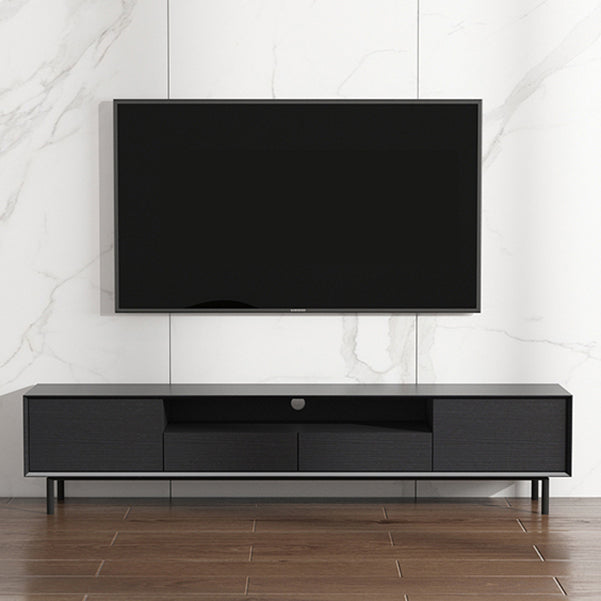 Home TV Storage Modern Rectangle TV Cabinet with Splayed Metal Legs 79"L x 16"W x 19"H Black Clearhalo 'furn' 'furn_tv_stands_entertainment_centers' 'Furniture' 'Living Room Furniture' 'TV Stands & Entertainment Centers' 'TV Stands & Media Storage Furniture' 'tv_stands_entertainment_centers' 5441258
