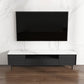Home TV Storage Modern Rectangle TV Cabinet with Splayed Metal Legs 79"L x 16"W x 19"H White-Black Clearhalo 'furn' 'furn_tv_stands_entertainment_centers' 'Furniture' 'Living Room Furniture' 'TV Stands & Entertainment Centers' 'TV Stands & Media Storage Furniture' 'tv_stands_entertainment_centers' 5441264