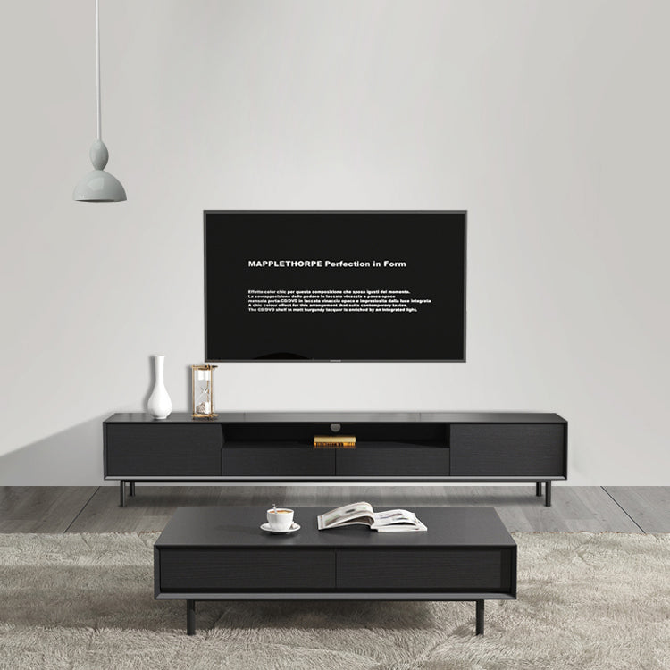 Home TV Storage Modern Rectangle TV Cabinet with Splayed Metal Legs Clearhalo 'furn' 'furn_tv_stands_entertainment_centers' 'Furniture' 'Living Room Furniture' 'TV Stands & Entertainment Centers' 'TV Stands & Media Storage Furniture' 'tv_stands_entertainment_centers' 5441268
