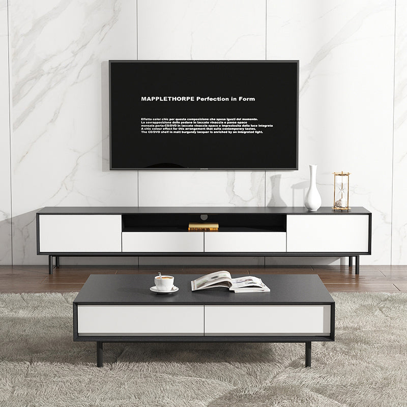 Home TV Storage Modern Rectangle TV Cabinet with Splayed Metal Legs Clearhalo 'furn' 'furn_tv_stands_entertainment_centers' 'Furniture' 'Living Room Furniture' 'TV Stands & Entertainment Centers' 'TV Stands & Media Storage Furniture' 'tv_stands_entertainment_centers' 5441270