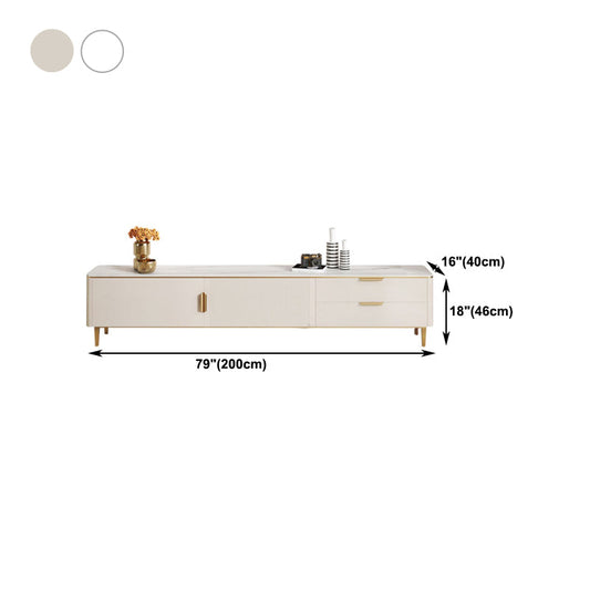 Sintered Stone Enclosed TV Console Scandinavian Home TV Stand with Metal Legs