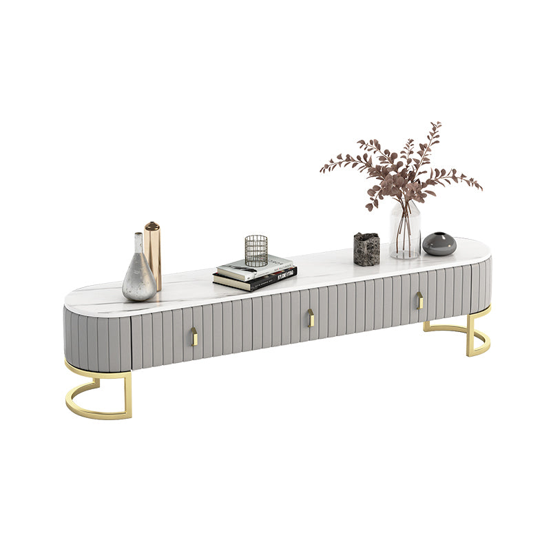 Scandinavian Stone TV Stand Enclosed Storage TV Console with 3 Drawers Clearhalo 'furn' 'furn_tv_stands_entertainment_centers' 'Furniture' 'Living Room Furniture' 'TV Stands & Entertainment Centers' 'TV Stands & Media Storage Furniture' 'tv_stands_entertainment_centers' 5441389