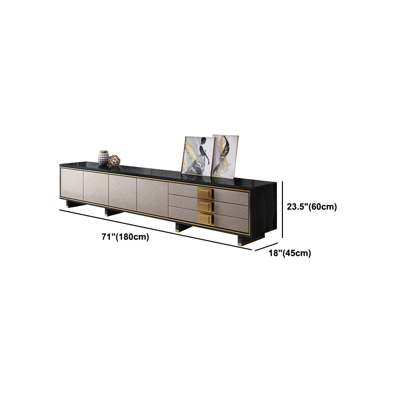 23.62 "H TVスタンドグラムスタイルの囲まれたストレージテレビコンソール3つの引き出し付き