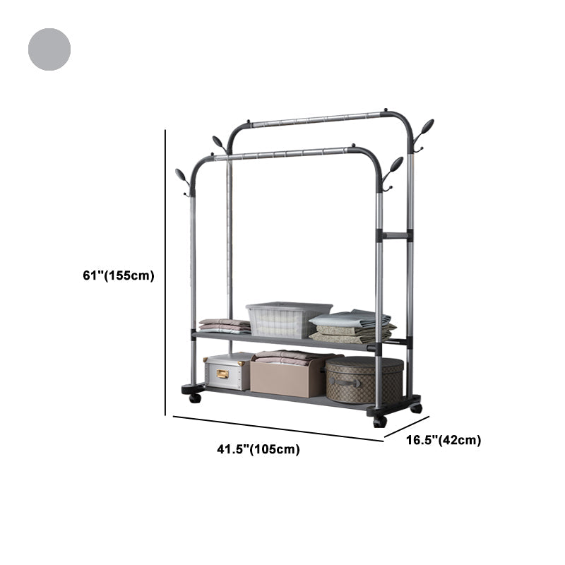 Métal de rack de manteau contemporain Aucun crochet pénible inclus