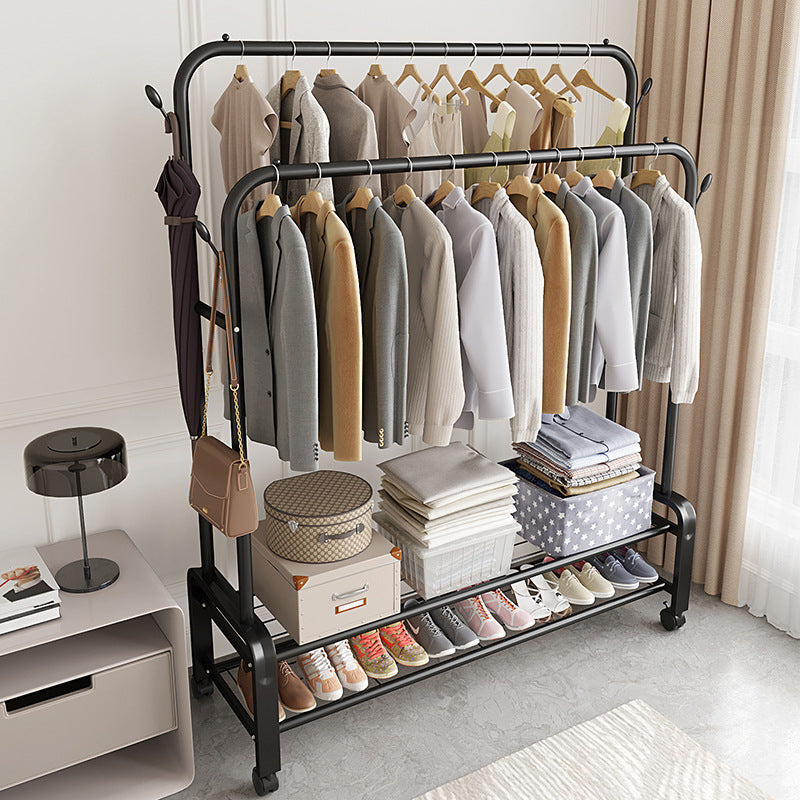 インダストリアルコートハンガーメタルストレージシェルフ玄関コートラック