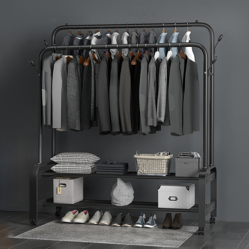 インダストリアルコートハンガーメタルストレージシェルフ玄関コートラック