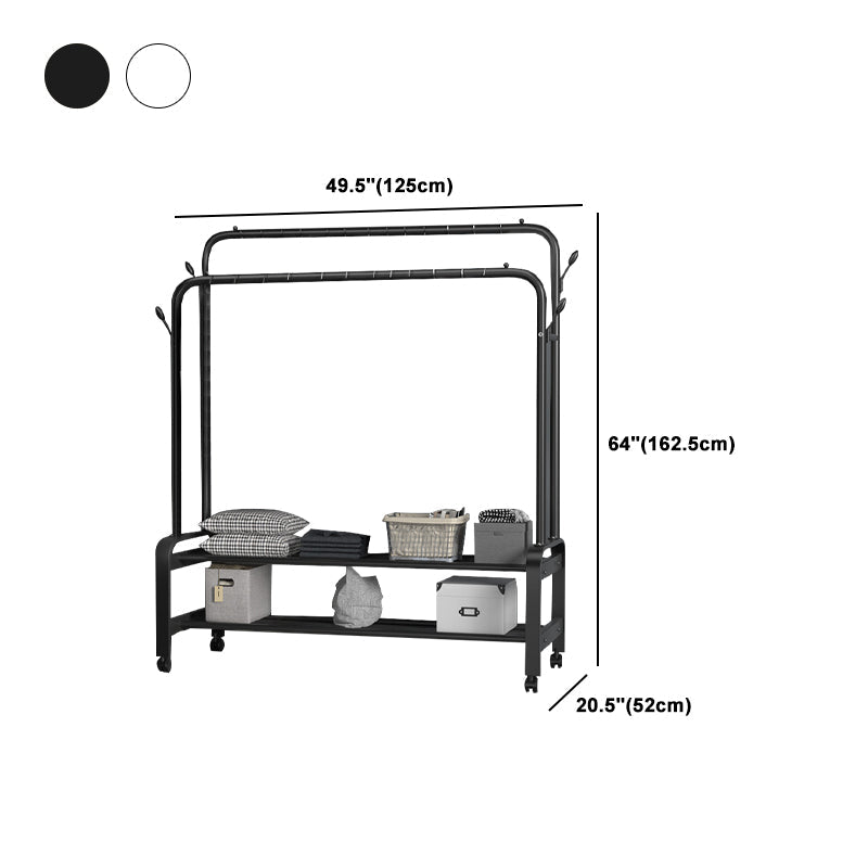 インダストリアルコートハンガーメタルストレージシェルフ玄関コートラック