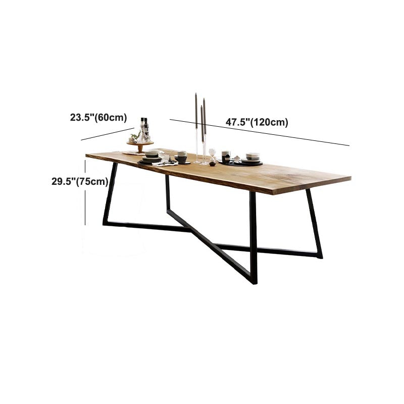 Pine Wood Top Dining Table Rectangle Solid Wood Table with Sled Base Clearhalo 'Dining Tables & Seating' 'Dining Tables' 'dining_table' 'furn' 'furn_dining_table' 'Furniture' 'Kitchen & Dining Furniture' 5445039