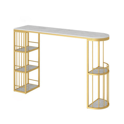 Table de bar à cocktail en pierre contemporaine avec table de comptoir de salon de rangement