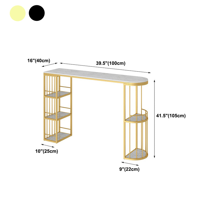 Table de bar à cocktail en pierre contemporaine avec table de comptoir de salon de rangement
