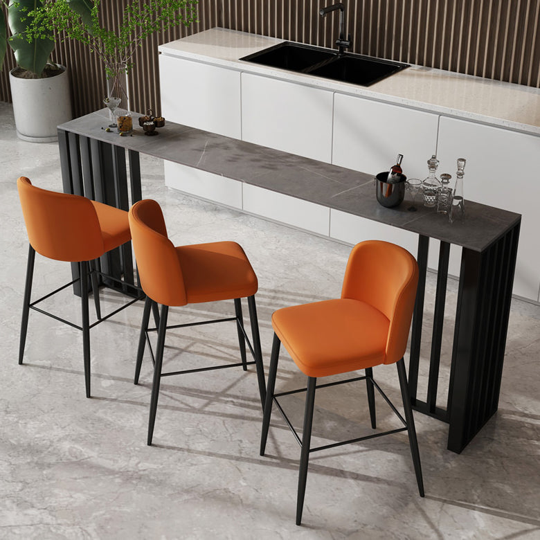 Industrial Stone Cocktail Bar Table Rectangle Double Pedestal Pub Height Dining Table Clearhalo 'Bar Furniture' 'Bar Tables' 'bar_tables' 'furn' 'furn_bar_tables' 'Furniture' 'Kitchen & Dining Furniture' 5445183