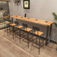 Pine Wood Top Rectangle Bar Table Industrial Bar Table with Double Pedestal 94.5"L x 17.7"W x 41.3"H Without Chairs Clearhalo 'Bar Furniture' 'Bar Tables' 'bar_tables' 'furn' 'furn_bar_tables' 'Furniture' 'Kitchen & Dining Furniture' 5445241