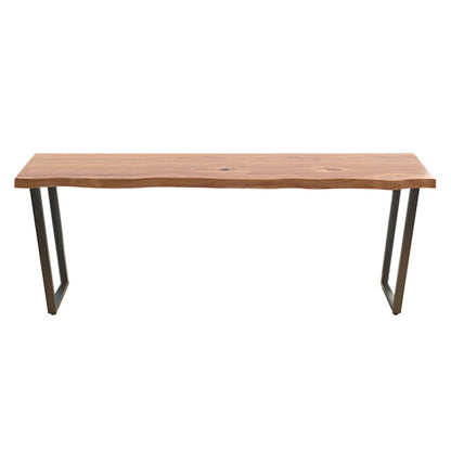 Pine Wood Top Rectangle Bar Table Industrial Bar Table with Double Pedestal Without Chairs Clearhalo 'Bar Furniture' 'Bar Tables' 'bar_tables' 'furn' 'furn_bar_tables' 'Furniture' 'Kitchen & Dining Furniture' 5445244