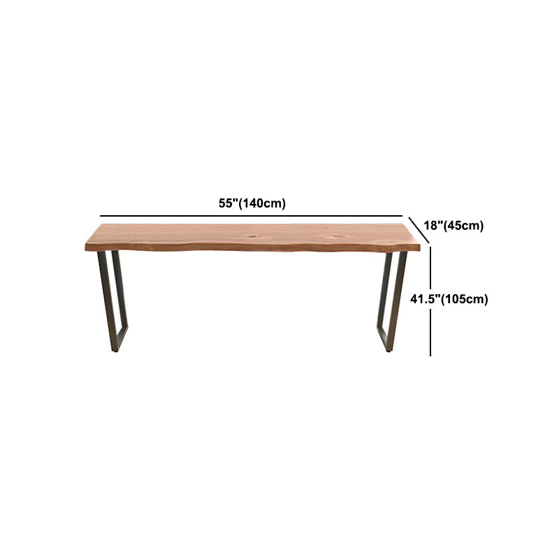 Pine Wood Top Rectangle Bar Table Industrial Bar Table with Double Pedestal Clearhalo 'Bar Furniture' 'Bar Tables' 'bar_tables' 'furn' 'furn_bar_tables' 'Furniture' 'Kitchen & Dining Furniture' 5445247