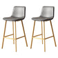 Taburete de bar sin brazos con respaldo Glam, taburete de bar de cocina de hierro con cojín de cuero y pedal