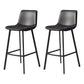 Taburete de bar sin brazos con respaldo Glam, taburete de bar de cocina de hierro con cojín de cuero y pedal