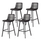 Taburete de bar sin brazos con respaldo Glam, taburete de bar de cocina de hierro con cojín de cuero y pedal