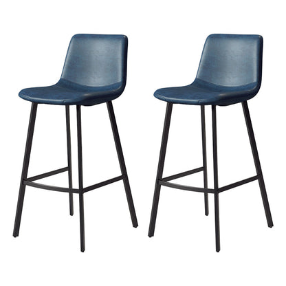 Taburete de bar sin brazos con respaldo Glam, taburete de bar de cocina de hierro con cojín de cuero y pedal