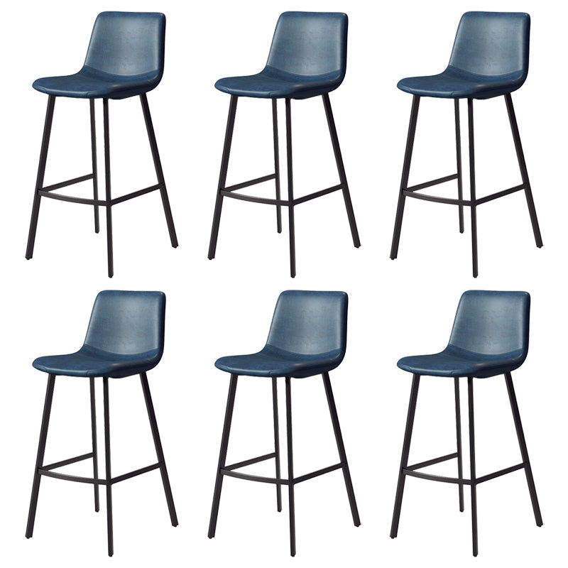 Taburete de bar sin brazos con respaldo Glam, taburete de bar de cocina de hierro con cojín de cuero y pedal