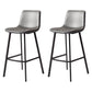 Taburete de bar sin brazos con respaldo Glam, taburete de bar de cocina de hierro con cojín de cuero y pedal