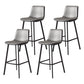 Taburete de bar sin brazos con respaldo Glam, taburete de bar de cocina de hierro con cojín de cuero y pedal