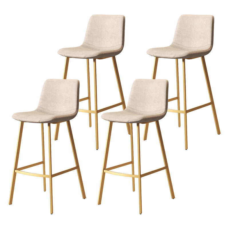 Taburete de bar sin brazos con respaldo Glam, taburete de bar de cocina de hierro con cojín de cuero y pedal