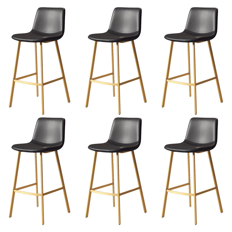 Taburete de bar sin brazos con respaldo Glam, taburete de bar de cocina de hierro con cojín de cuero y pedal