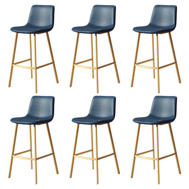 Taburete de bar sin brazos con respaldo Glam, taburete de bar de cocina de hierro con cojín de cuero y pedal