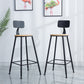 Industrial Round Counter Chair Wood and Metal Bar and Counter Stool with Footrest