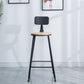 Industrial Round Counter Chair Wood and Metal Bar and Counter Stool with Footrest