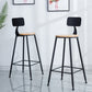 Industrial Round Counter Chair Wood and Metal Bar and Counter Stool with Footrest
