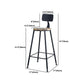 Industrial Round Counter Chair Wood and Metal Bar and Counter Stool with Footrest