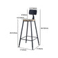 Industrial Round Counter Chair Wood and Metal Bar and Counter Stool with Footrest