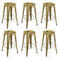 Modern Armless Backless Counter Stool Iron Cashier Bar Stool with Seat and Pedal