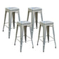 Modern Armless Backless Counter Stool Iron Cashier Bar Stool with Seat and Pedal