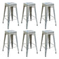 Modern Armless Backless Counter Stool Iron Cashier Bar Stool with Seat and Pedal