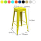 Modern Armless Backless Counter Stool Iron Cashier Bar Stool with Seat and Pedal
