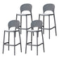 Nordic Style Bar-stool Plastic Counter Bar Stool with Plastic Legs for Restaurant