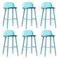Nordic Armless Backrest Counter Stool Iron Kitchen Bar Stool with Acrylic Seat and Pedal