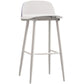 Nordic Armless Backrest Counter Stool Iron Kitchen Bar Stool with Acrylic Seat and Pedal