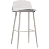 Nordic Armless Backrest Counter Stool Iron Kitchen Bar Stool with Acrylic Seat and Pedal