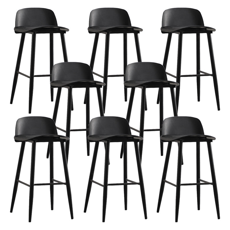 Nordic Armless Backrest Counter Stool Iron Kitchen Bar Stool with Acrylic Seat and Pedal